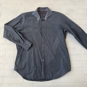 Robert Graham Men's Blue White Pinstripe Button Down Shirt -sz L 42 16 1/2